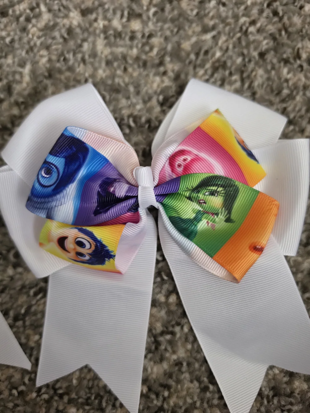 Set of 2 Disney Pixar Inside Out Grosgrain Bow Hair Clips,  White